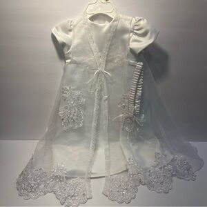 Lord & Taylor newborn 0-3 months white christening dress